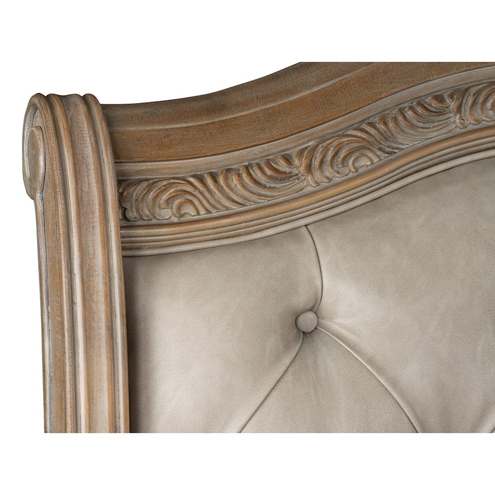 Marisol Fawn Queen Upholstered Sleigh Bed. Picture 6
