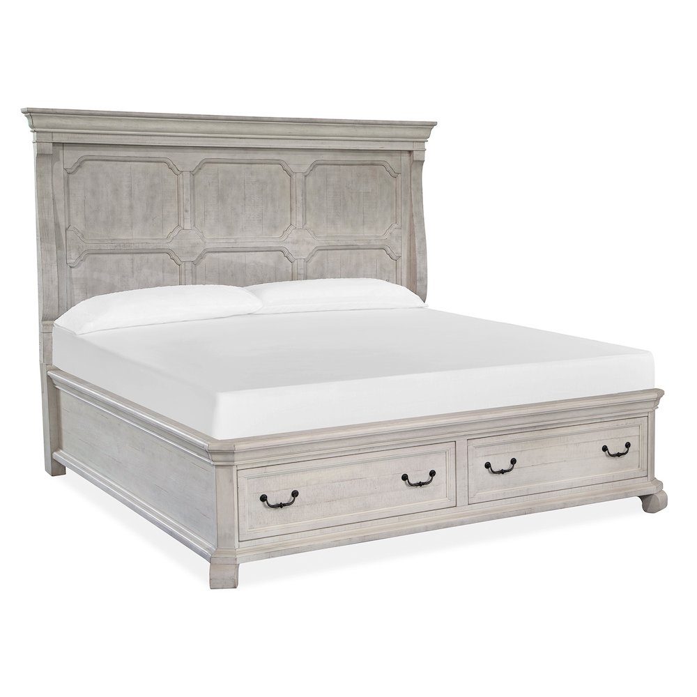 Bronwyn Alabaster Queen Panel Storage Bed. Picture 1