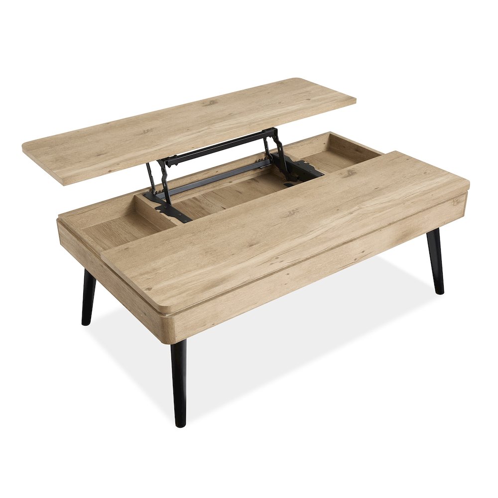 Fletcher Driftwood Lift Top Storage Cocktail Table. Picture 4