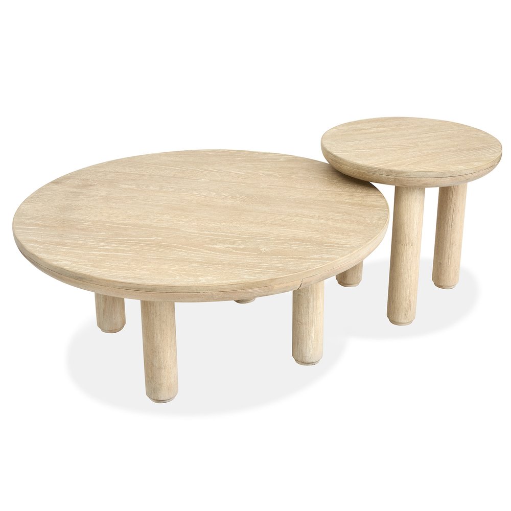Sunset Cove Sanibel Brown Nesting Cocktail Table With Casters. Picture 2