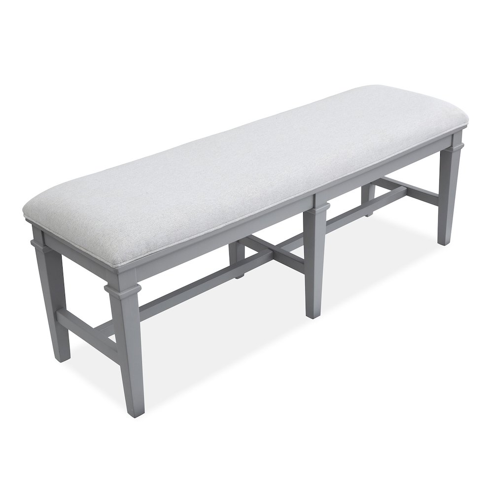 Charleston Harbor Gray Grey Upholstered Bench. Picture 6