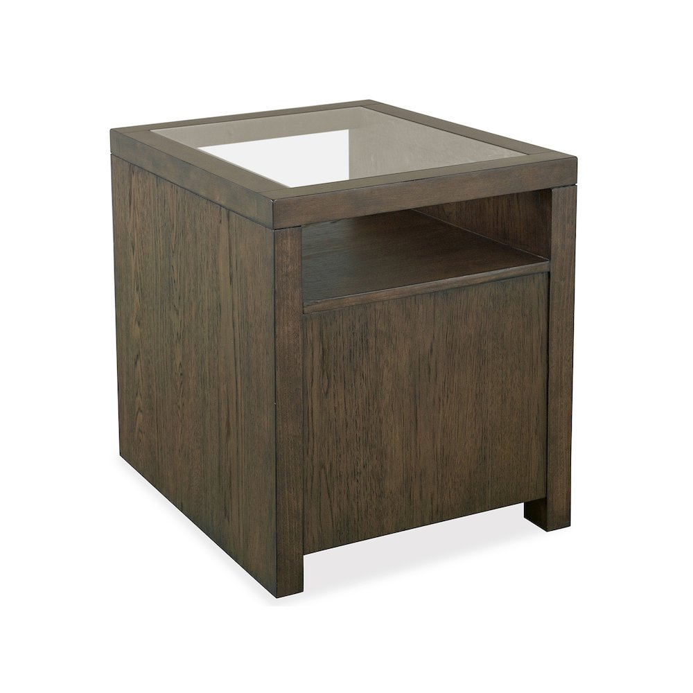 Merrick Homestead Brown And Clear Glass Rectangular End Table. Picture 4