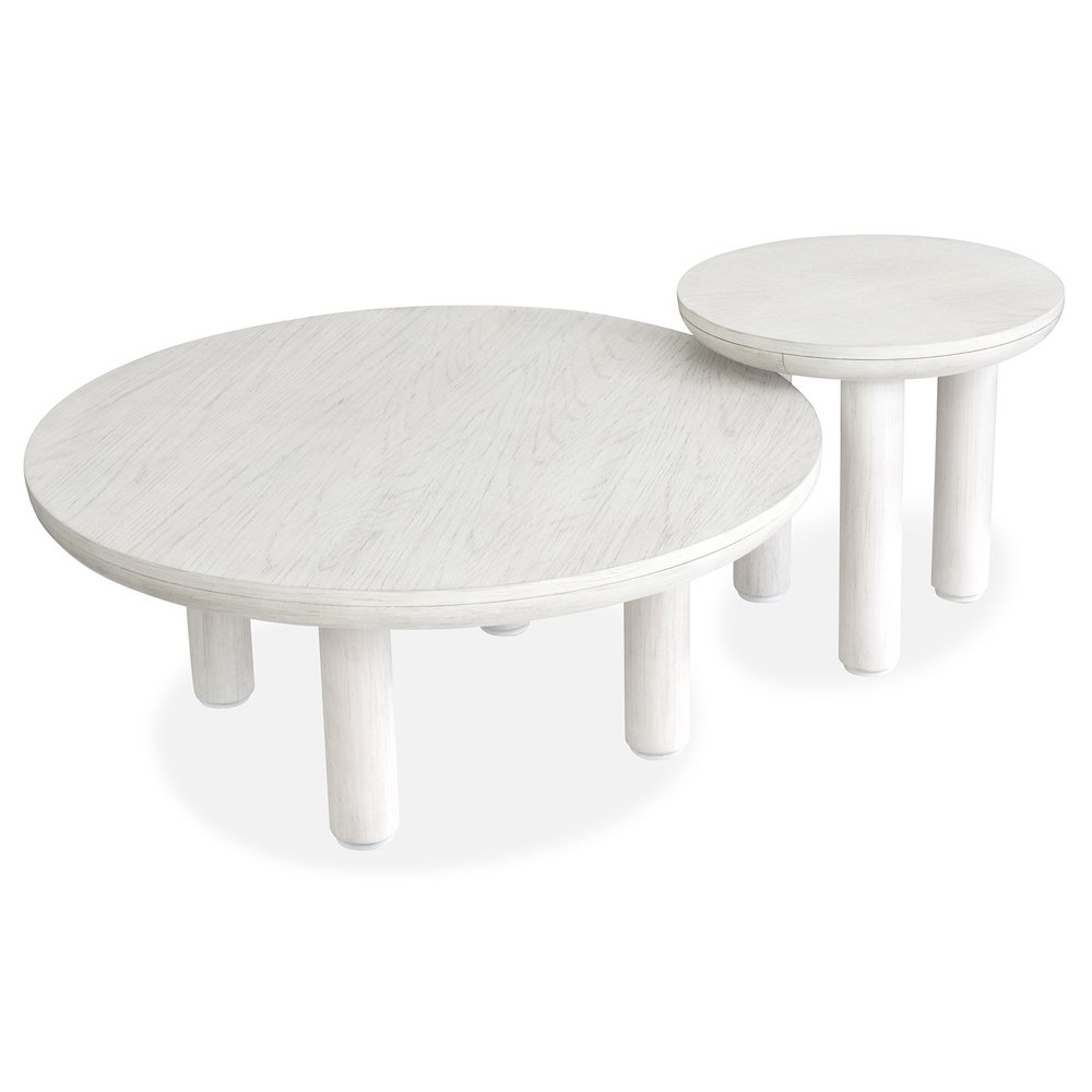 Sunset Cove Moonlight Pearl Nesting Cocktail Table With Casters. Picture 2