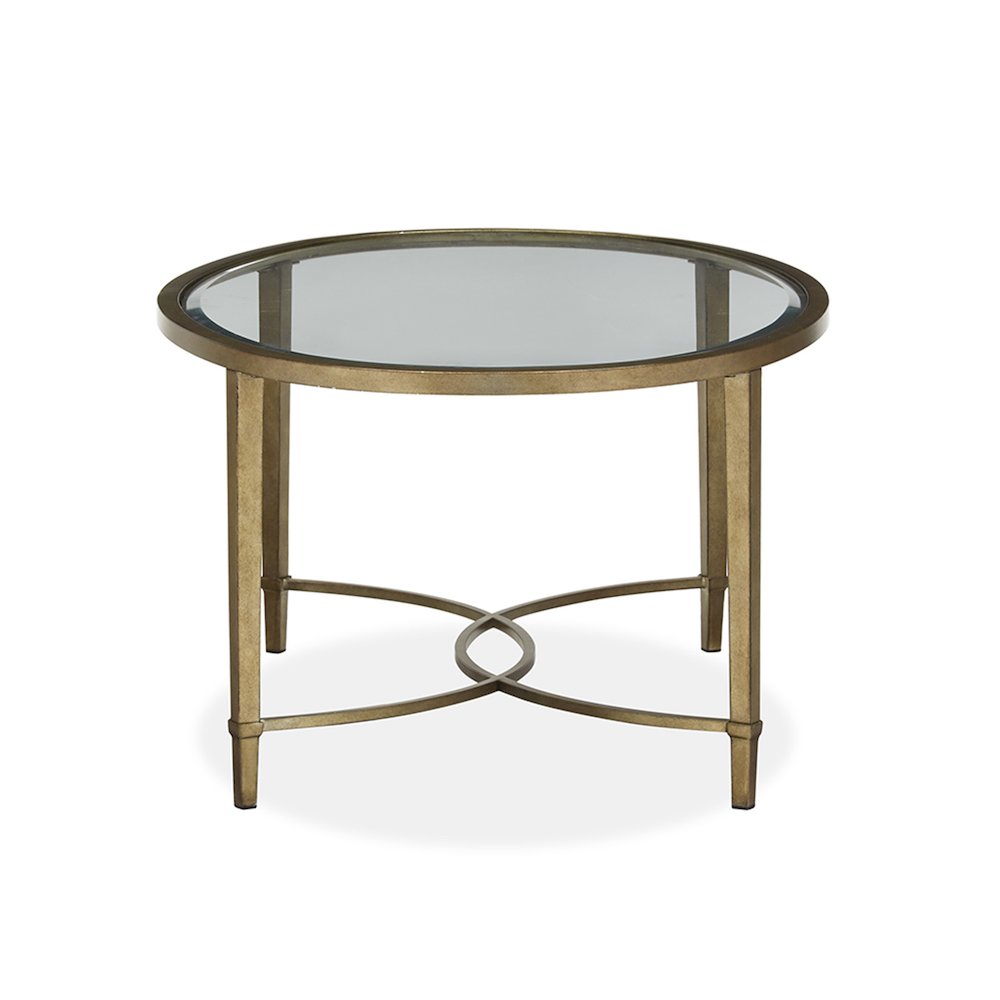Copia Antiqued Silver With Gold Tint Oval Cocktail Table. Picture 3