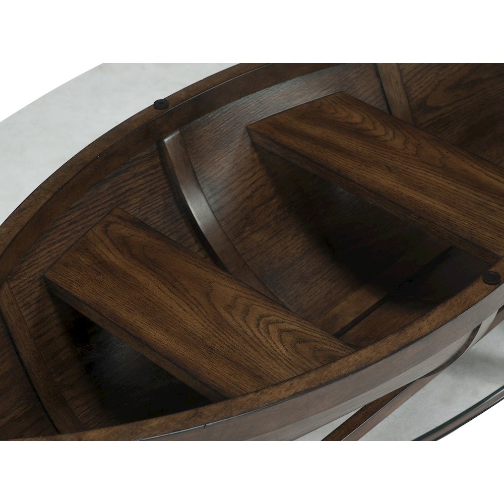 Beaufort Dark Oak Oval Cocktail Table. Picture 2