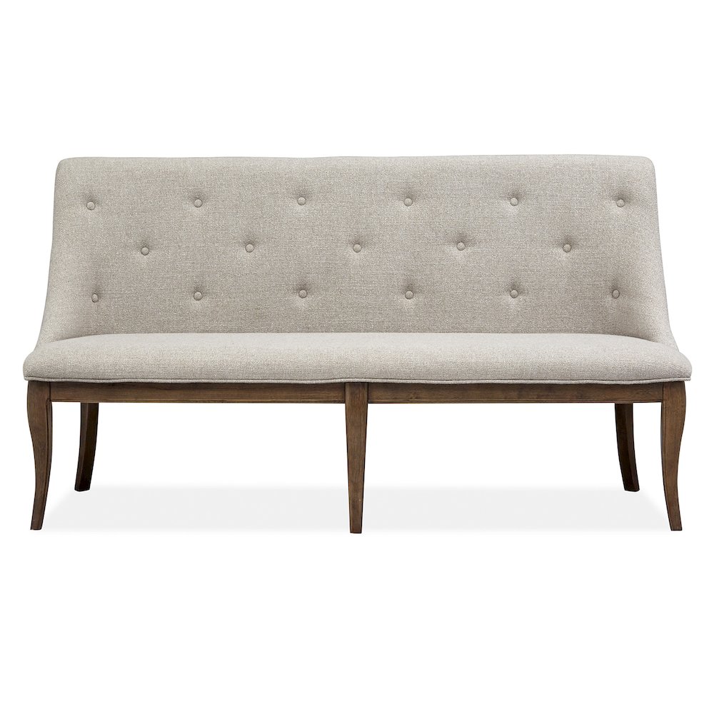 Roxbury Manor Homestead Brown Upholstered Bench. Picture 2