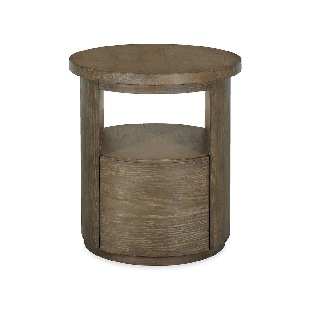 Bosley Lt. Brown Porpoise Round End Table. Picture 2