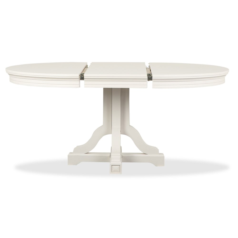 Willowbrook Egg Shell White Extendable 48" Round Dining Table. Picture 9