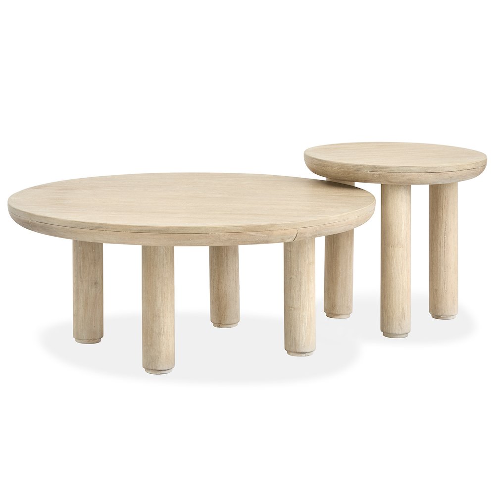 Sunset Cove Sanibel Brown Nesting Cocktail Table With Casters. Picture 1
