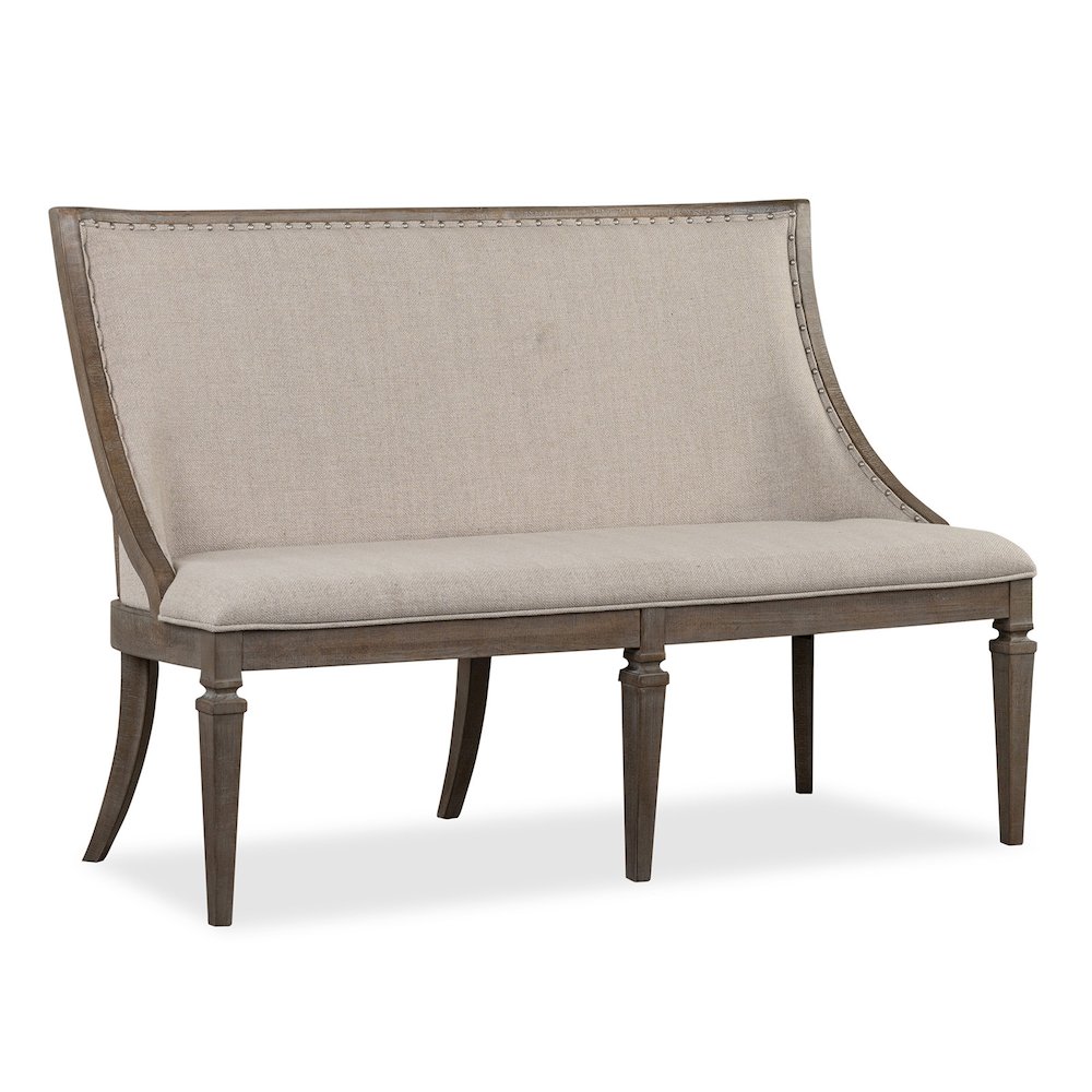 Lancaster Dovetail Grey Upholstered Bench. Picture 1