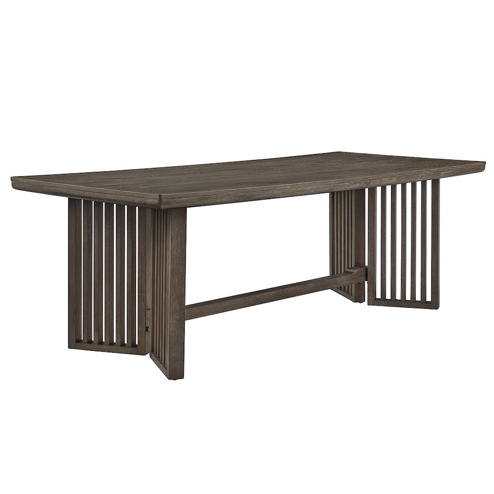 Kavanaugh Weathered Kona Brown Trestle Dining Table. Picture 1