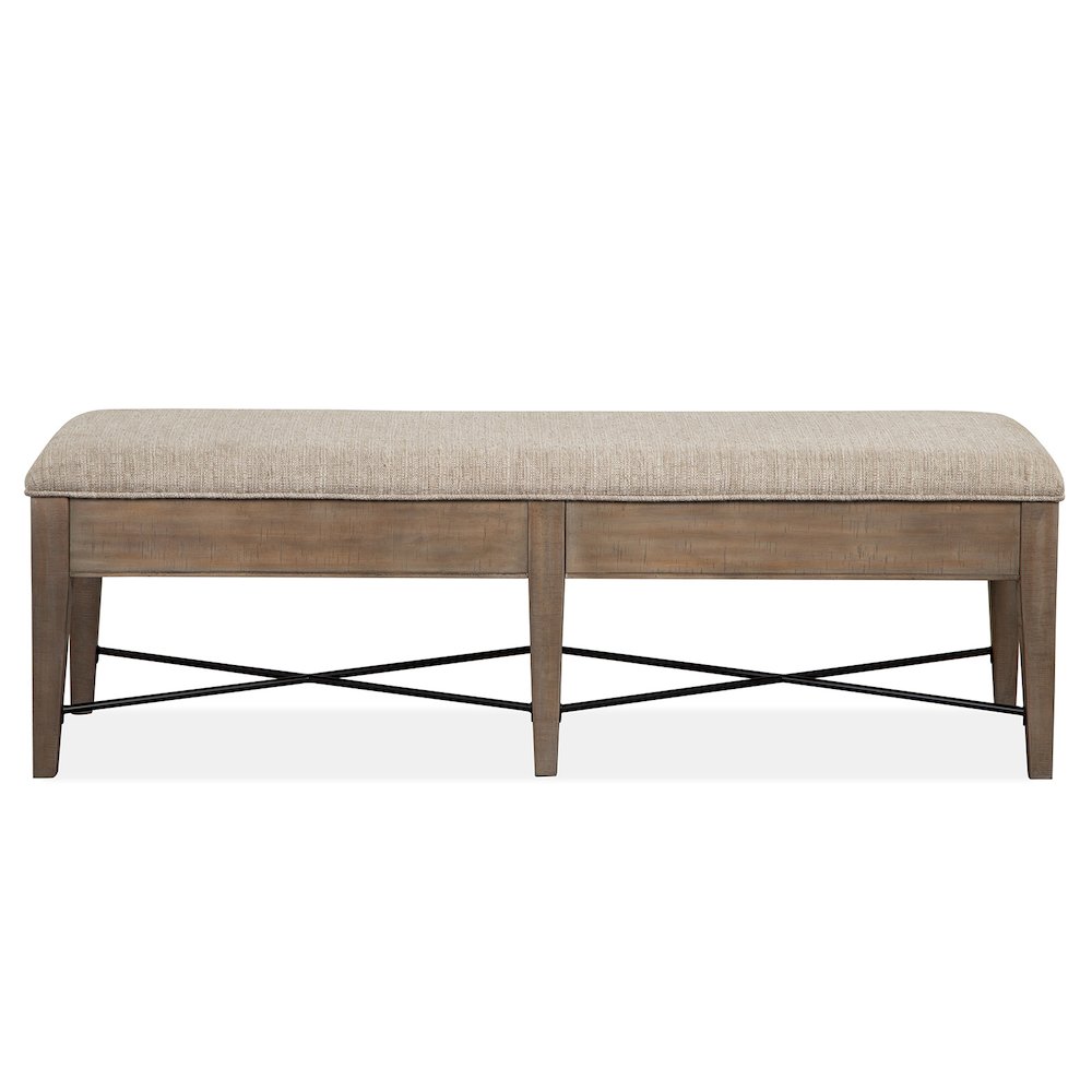 Paxton Place Dovetail Grey Upholstered Bench. Picture 2