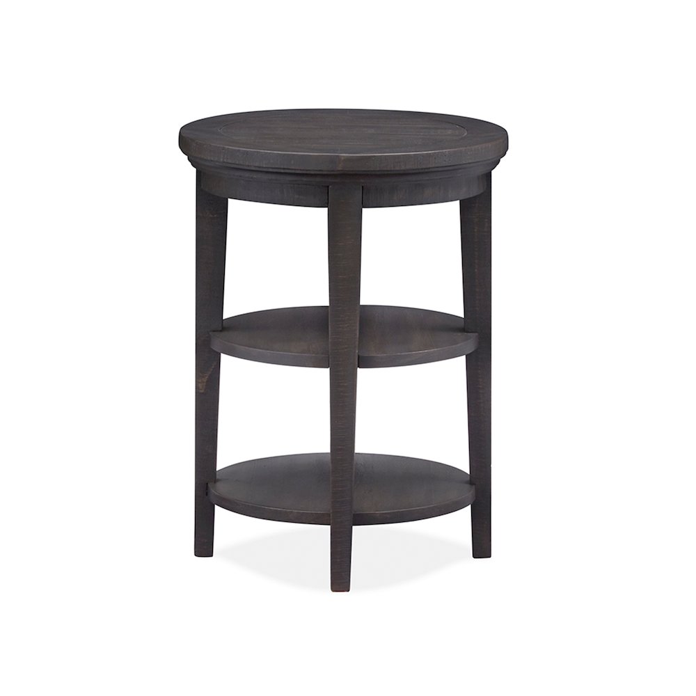 Westley Falls Graphite Round Accent End Table. Picture 4
