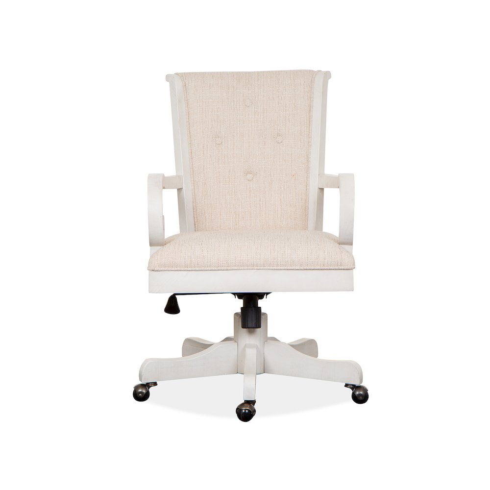 Bronwyn Alabaster Fully Upholstered Swivel Chair. Picture 2