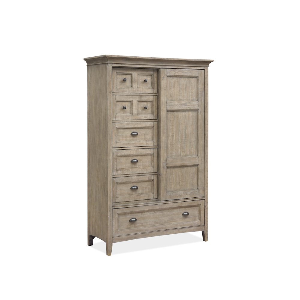 Paxton Place Dovetail Grey Door Chest. Picture 1