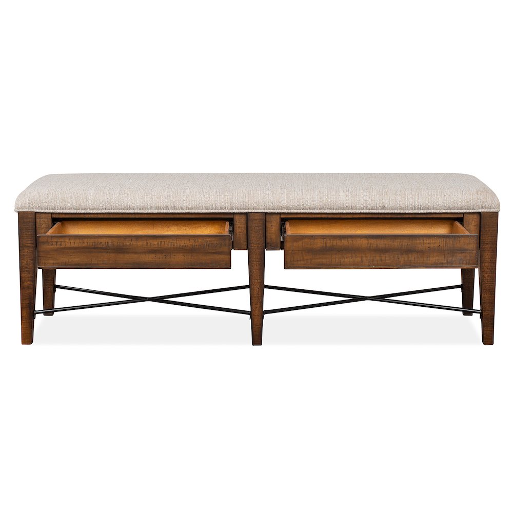 Bay Creek Toasted Nutmeg Upholstered Bench. Picture 6