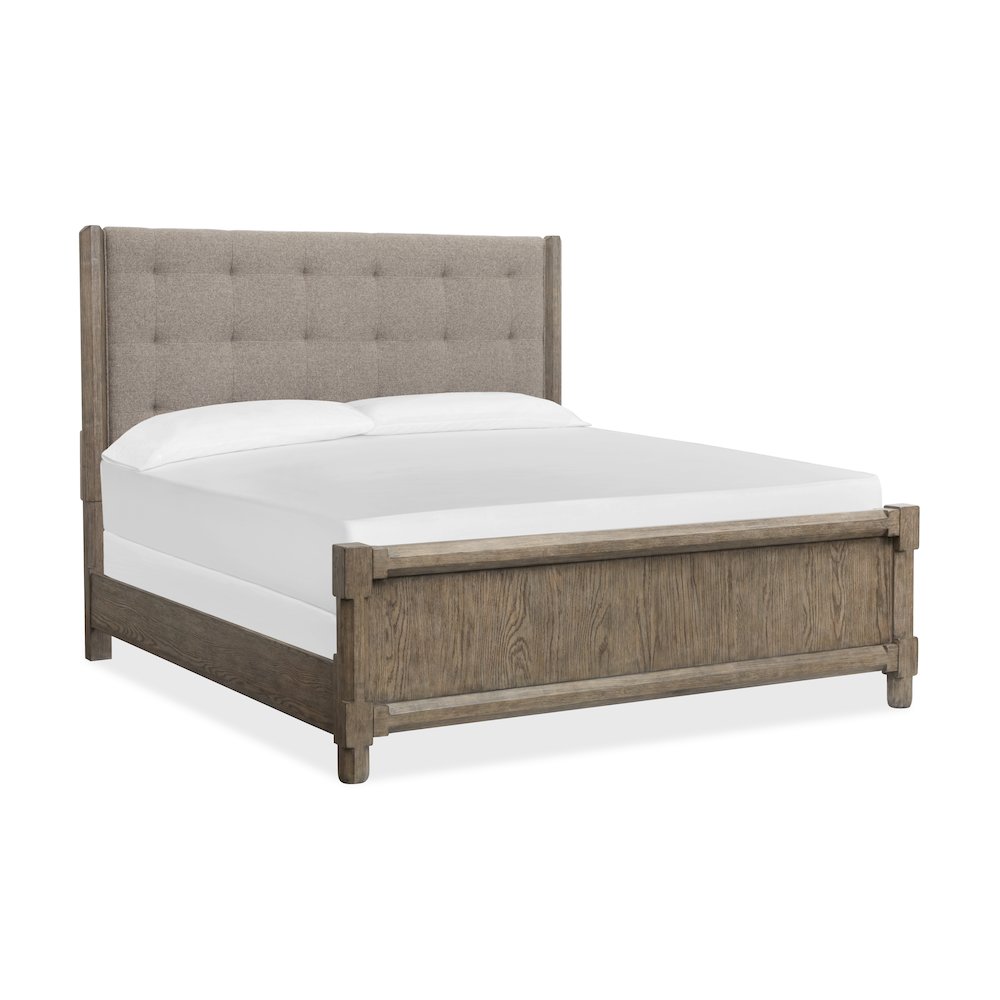 Claremont Smokey Taupe California King Upholstered Panel Bed. Picture 1