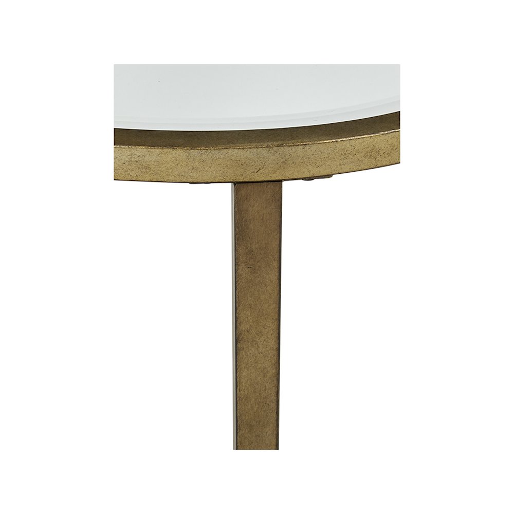 Copia Antiqued Silver With Gold Tint Oval End Table. Picture 4