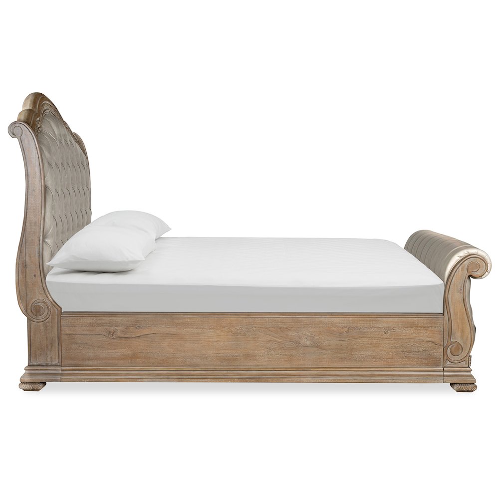 Marisol Fawn Queen Upholstered Sleigh Bed. Picture 3
