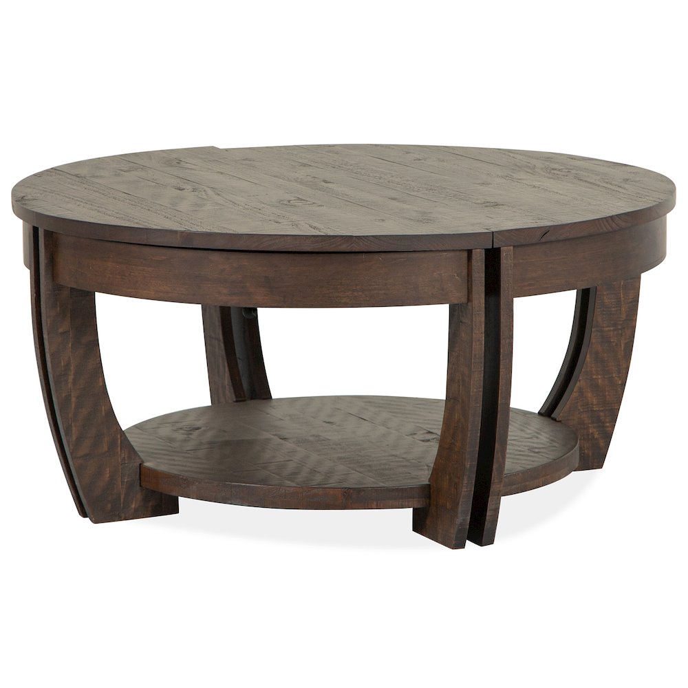 Lyndale Nutmeg Lift Top Storage Cocktail Table With Casters. Picture 1