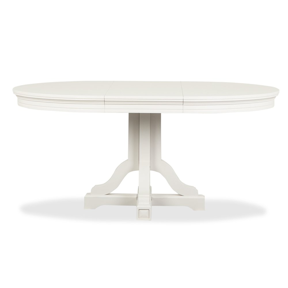 Willowbrook Egg Shell White Extendable 48" Round Dining Table. Picture 1