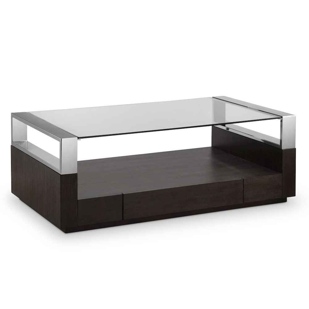 Revere Graphite Rectangular Cocktail Table With Casters. Picture 1