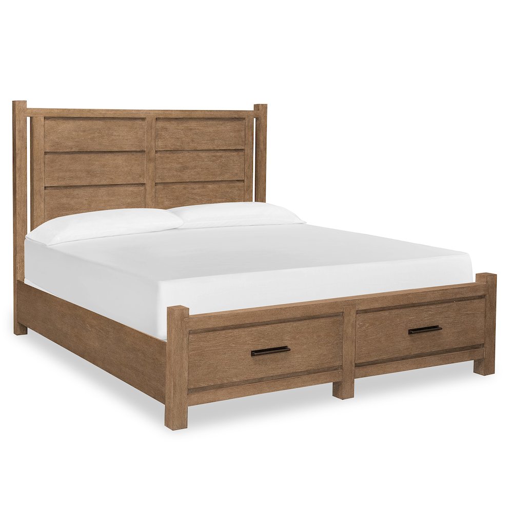 Plum Creek Sierra Brown King Panel Storage Bed. Picture 1