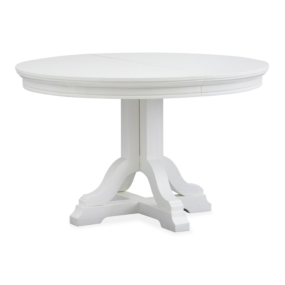 Charleston White Dove White Extendable 48" Round Dining Table. Picture 7