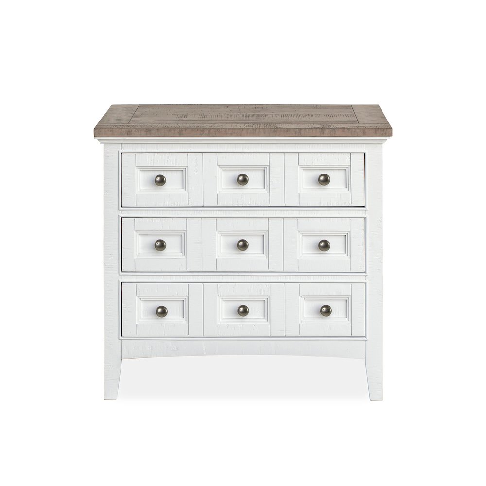 Heron Cove Chalk White And Dovetail Grey 2 Tone Drawer Nightstand. Picture 2