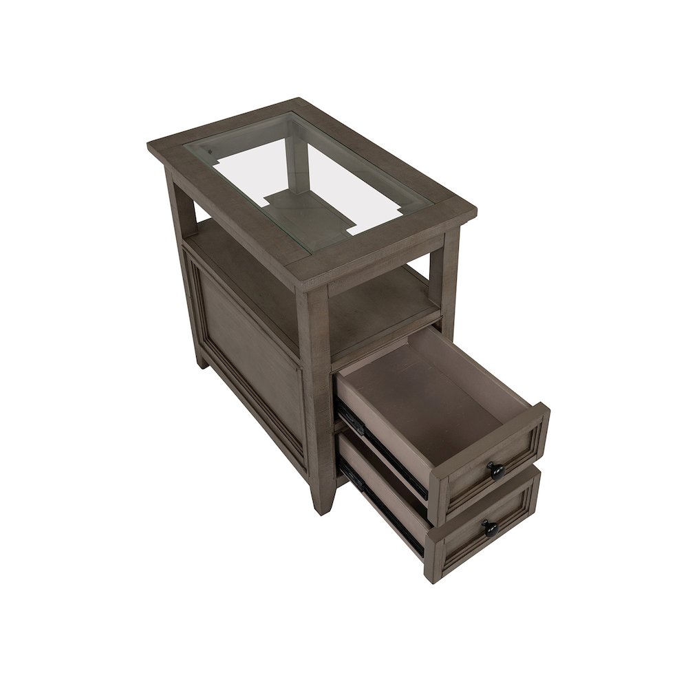 Paxton Place Dovetail Grey Chairside End Table. Picture 7