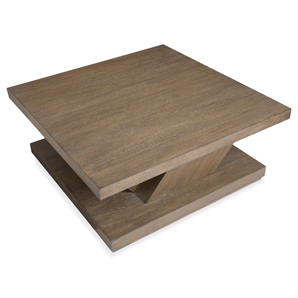 Lansbury Antique Wheat Square Cocktail Table With Casters. Picture 2