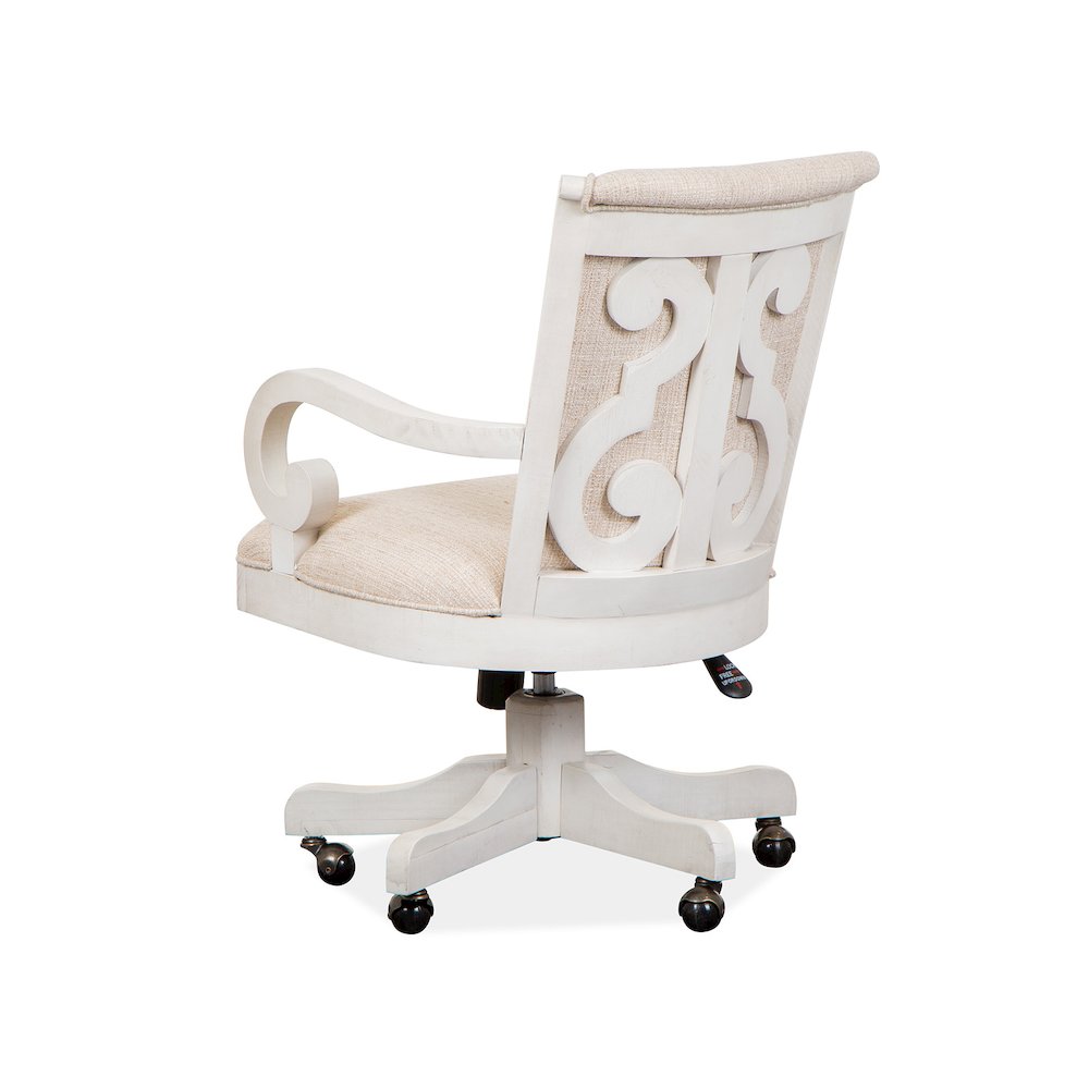 Bronwyn Alabaster Fully Upholstered Swivel Chair. Picture 3