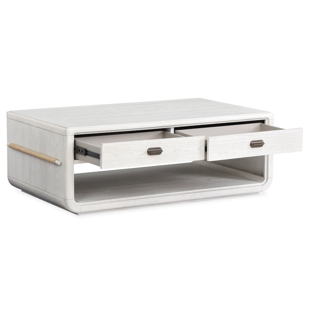 Sunset Cove Moonlight Pearl Rectangular Cocktail Table With Casters. Picture 7