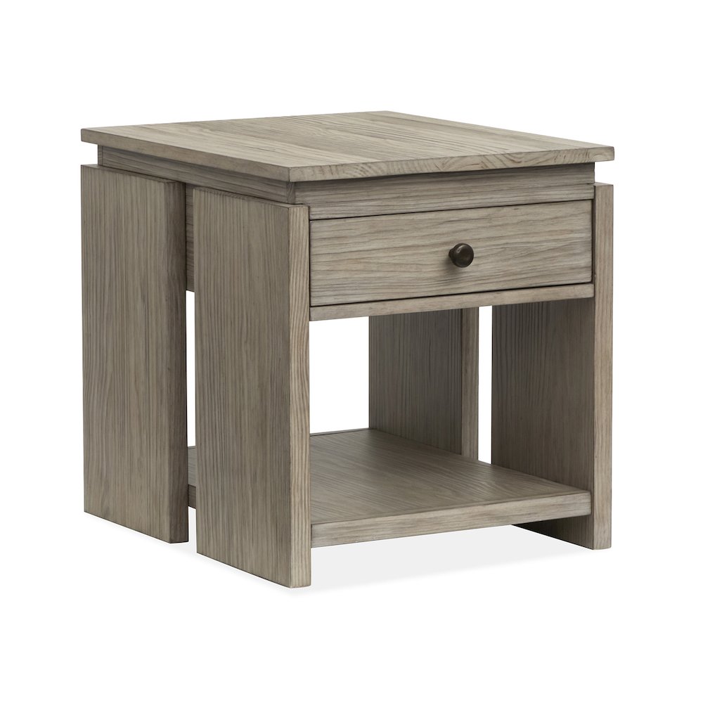 Conrad Stone Harbor Grey Rectangular End Table. Picture 1