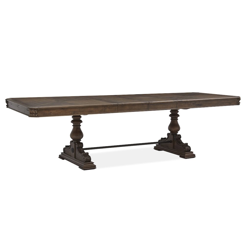 Durango Willadeene Brown Extendable Trestle Dining Table. Picture 3