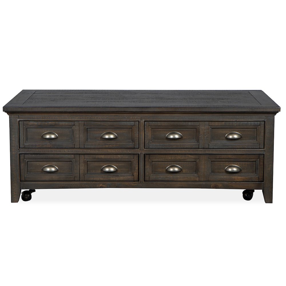 Westley Falls Graphite Lift Top Storage Cocktail Table With Casters. Picture 2
