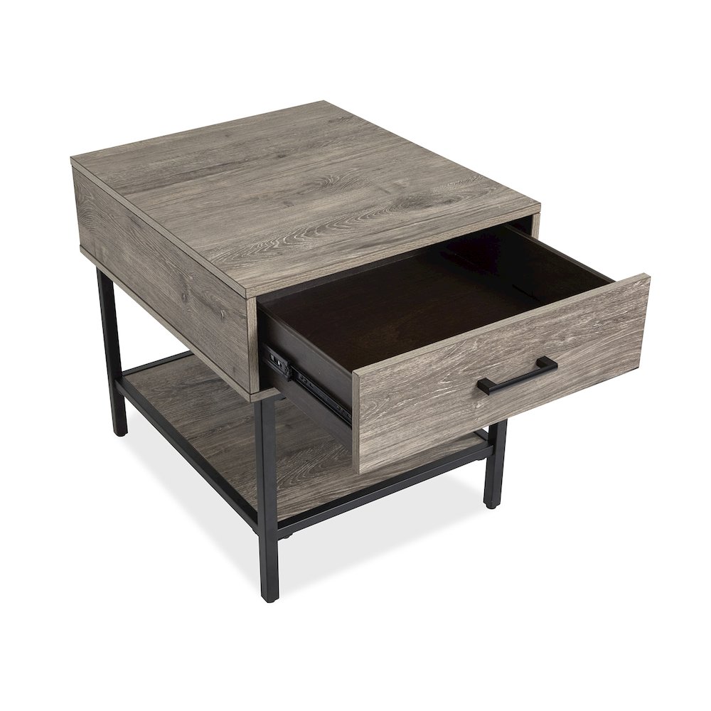 Fenwick Whitetail Brown And Smoke Glass Rectangular End Table. Picture 7
