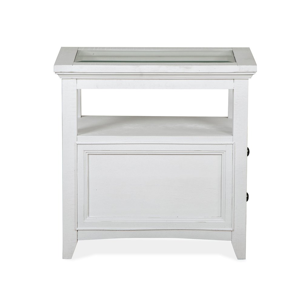 Heron Cove Chalk White Chairside End Table. Picture 3