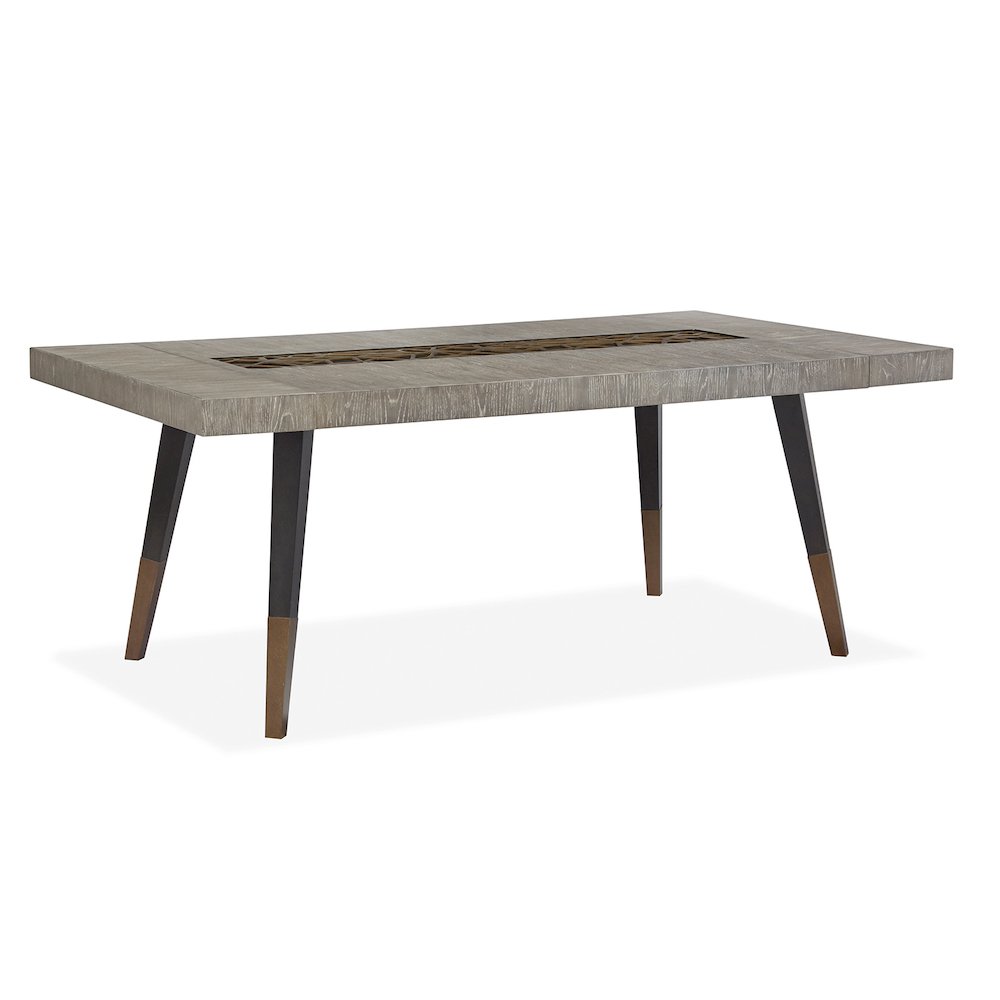 Ryker Nocturn Black And Coventry Grey Rectangular Dining Table. Picture 1