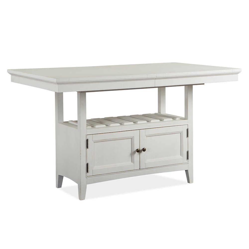 Heron Cove Chalk White And Dovetail Grey Extendable Counter Height Dining Table. Picture 1
