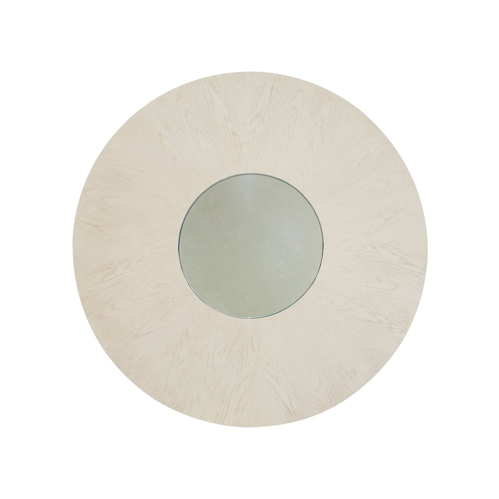 Lenox Warm Silver And Acadia White Round Dining Table. Picture 4