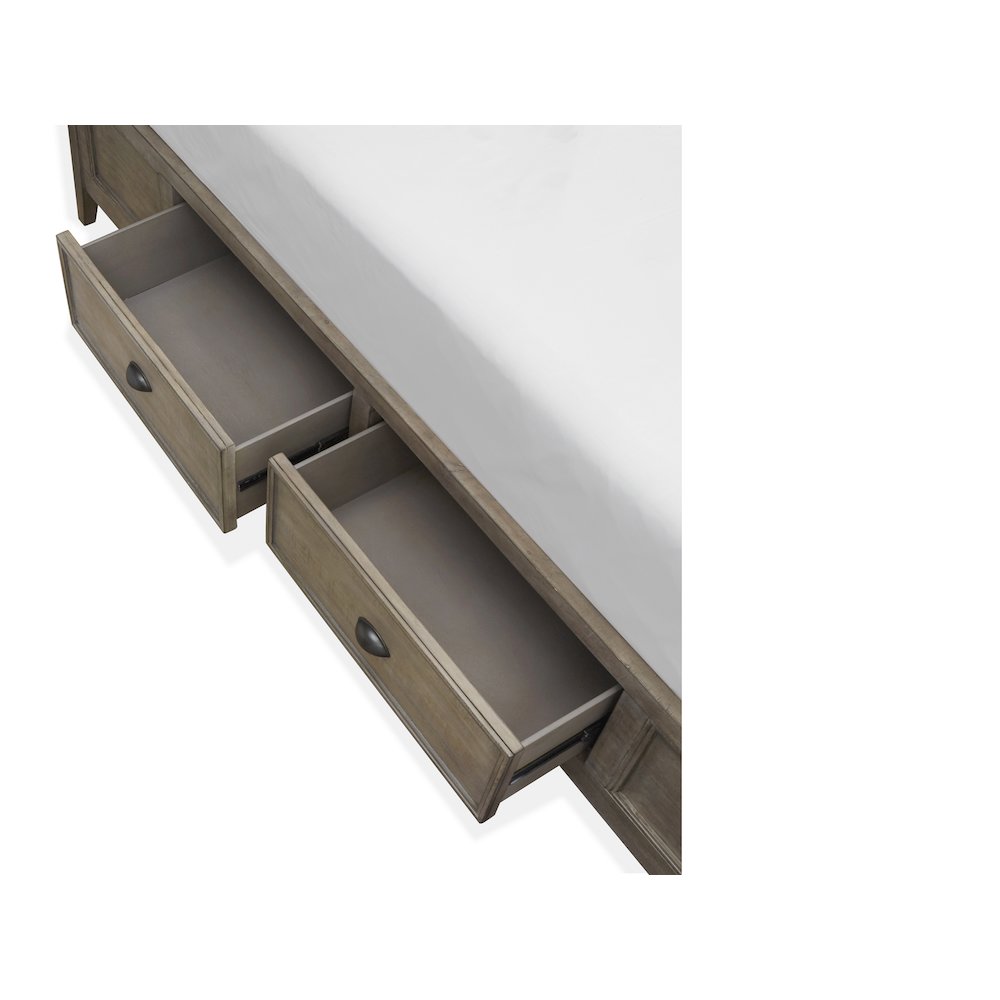 Paxton Place Dovetail Grey Queen Panel Storage Bed. Picture 9