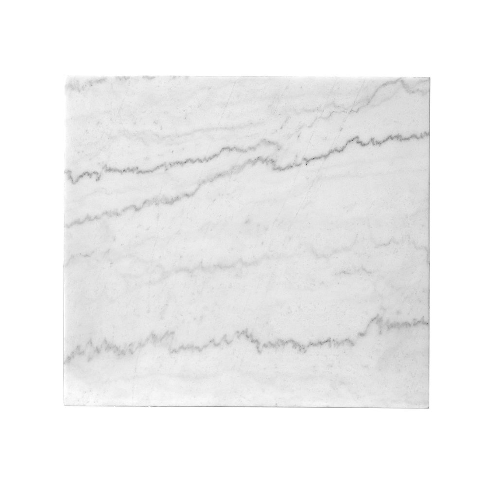 Esme White Marble And Brushed Nickel Rectangular End Table. Picture 5