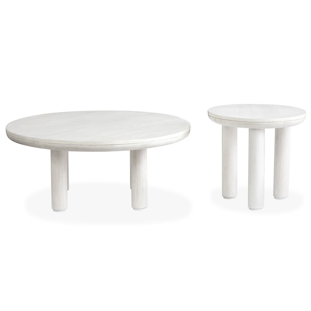 Sunset Cove Moonlight Pearl Nesting Cocktail Table With Casters. Picture 4