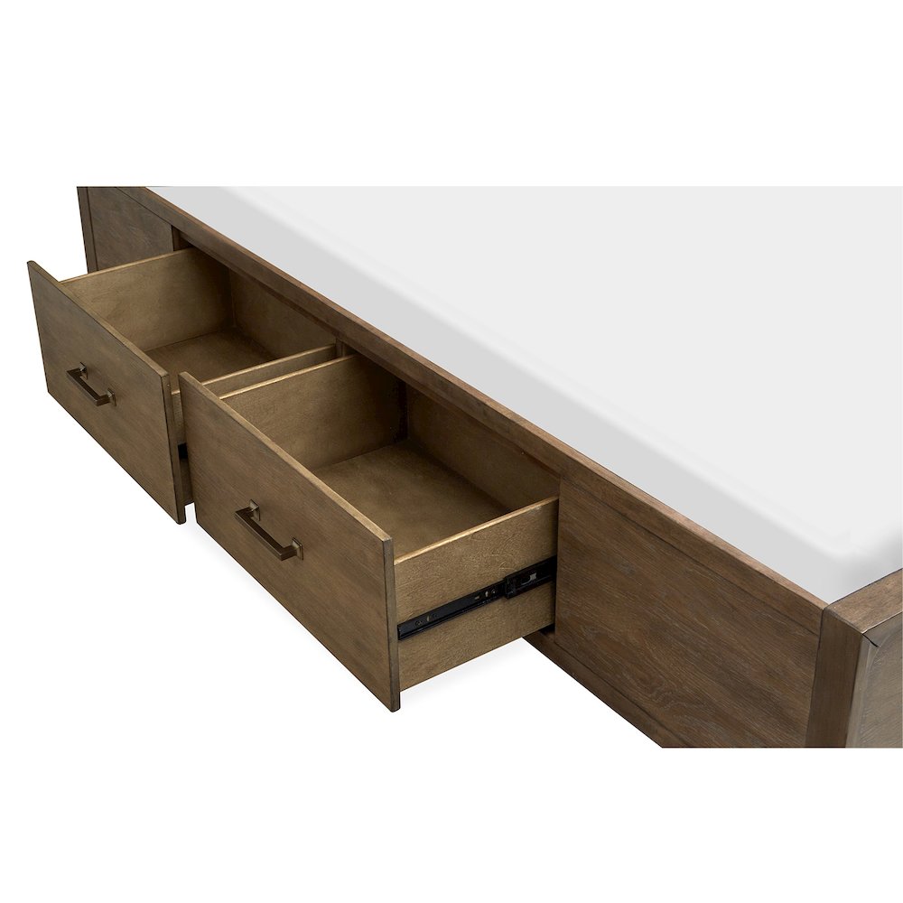 Lindon Belgian Wheat And Coffee Bean Queen Panel Storage Bed. Picture 7