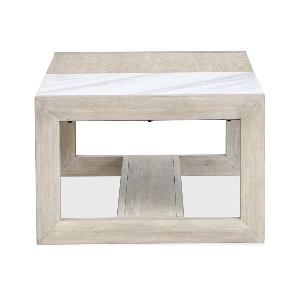 Preston Gallery Buff And Antique Silver Rectangular Cocktail Table. Picture 4