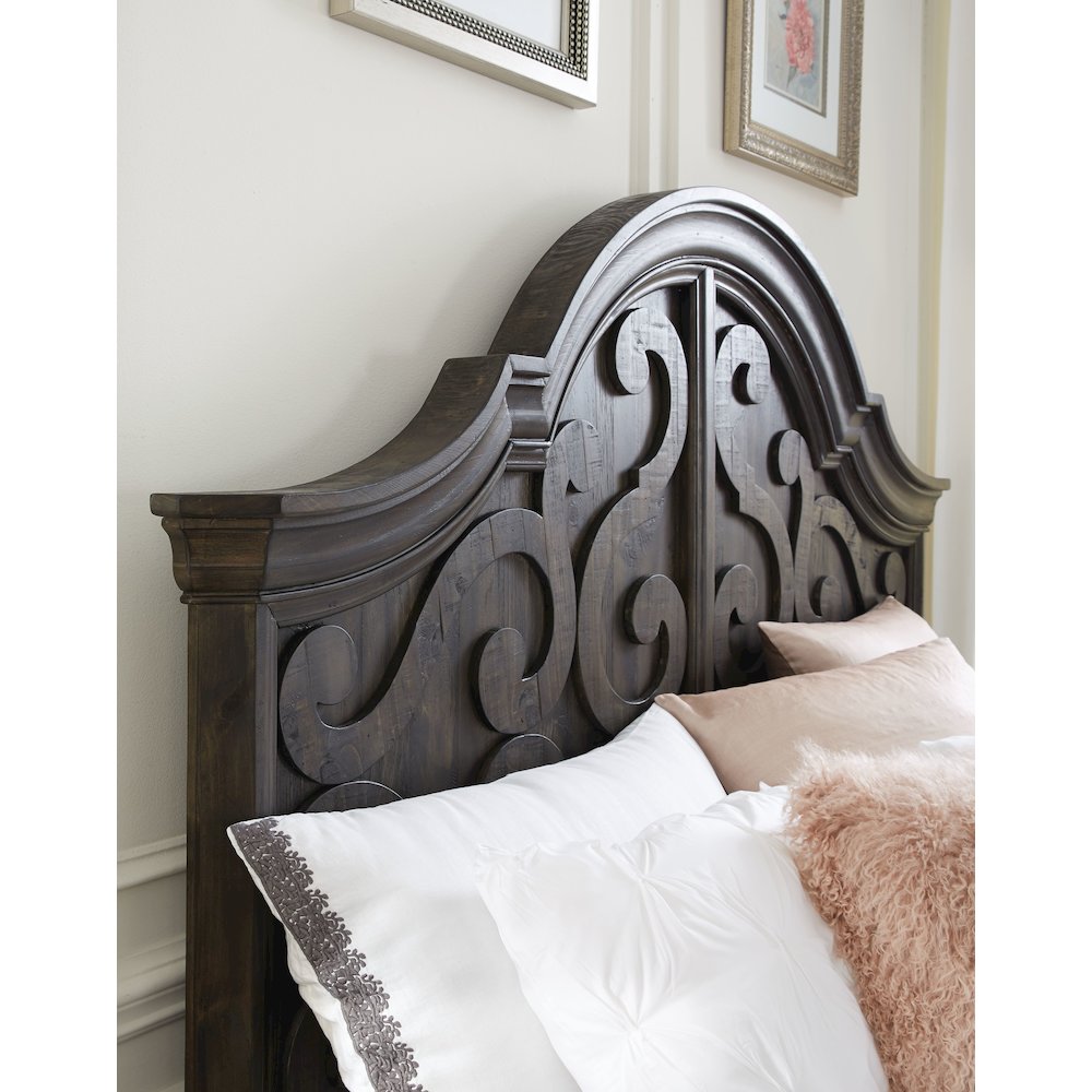 Bellamy Peppercorn Queen Shaped Panel Bed. Picture 3