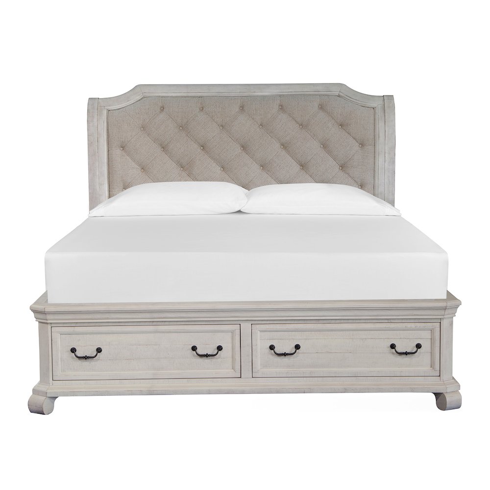 Bronwyn Alabaster Queen Sleigh Storage Bed. Picture 2