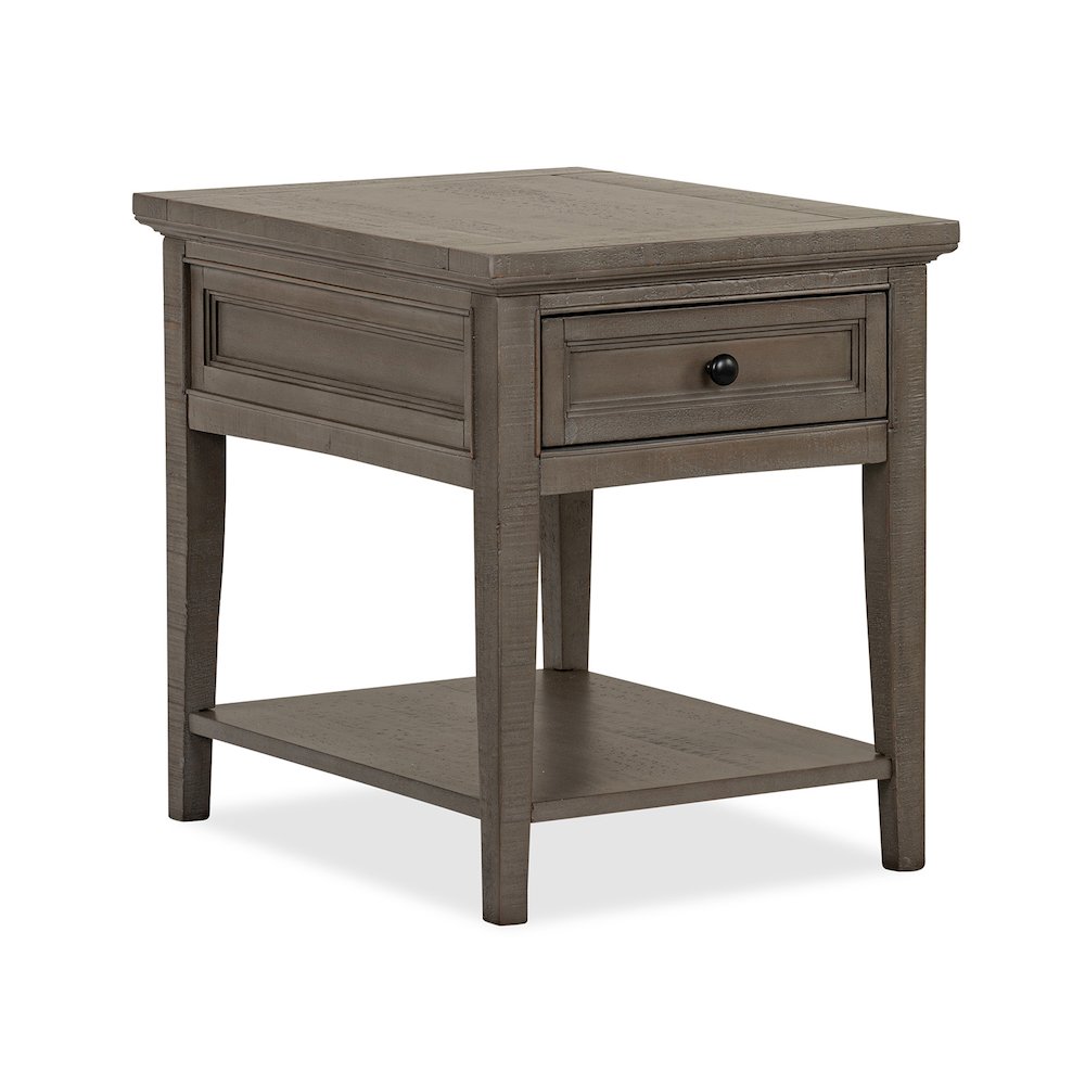 Paxton Place Dovetail Grey Rectangular End Table. Picture 1
