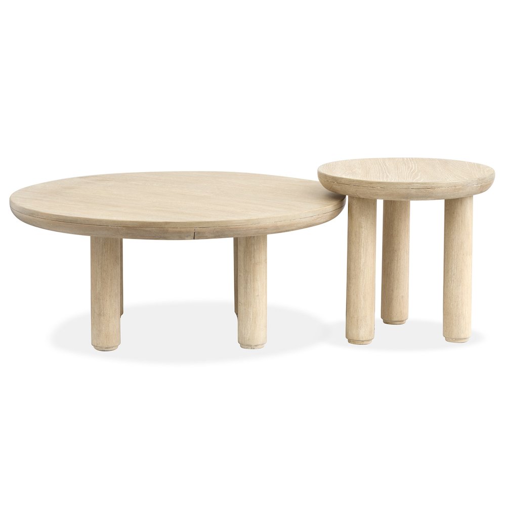 Sunset Cove Sanibel Brown Nesting Cocktail Table With Casters. Picture 3